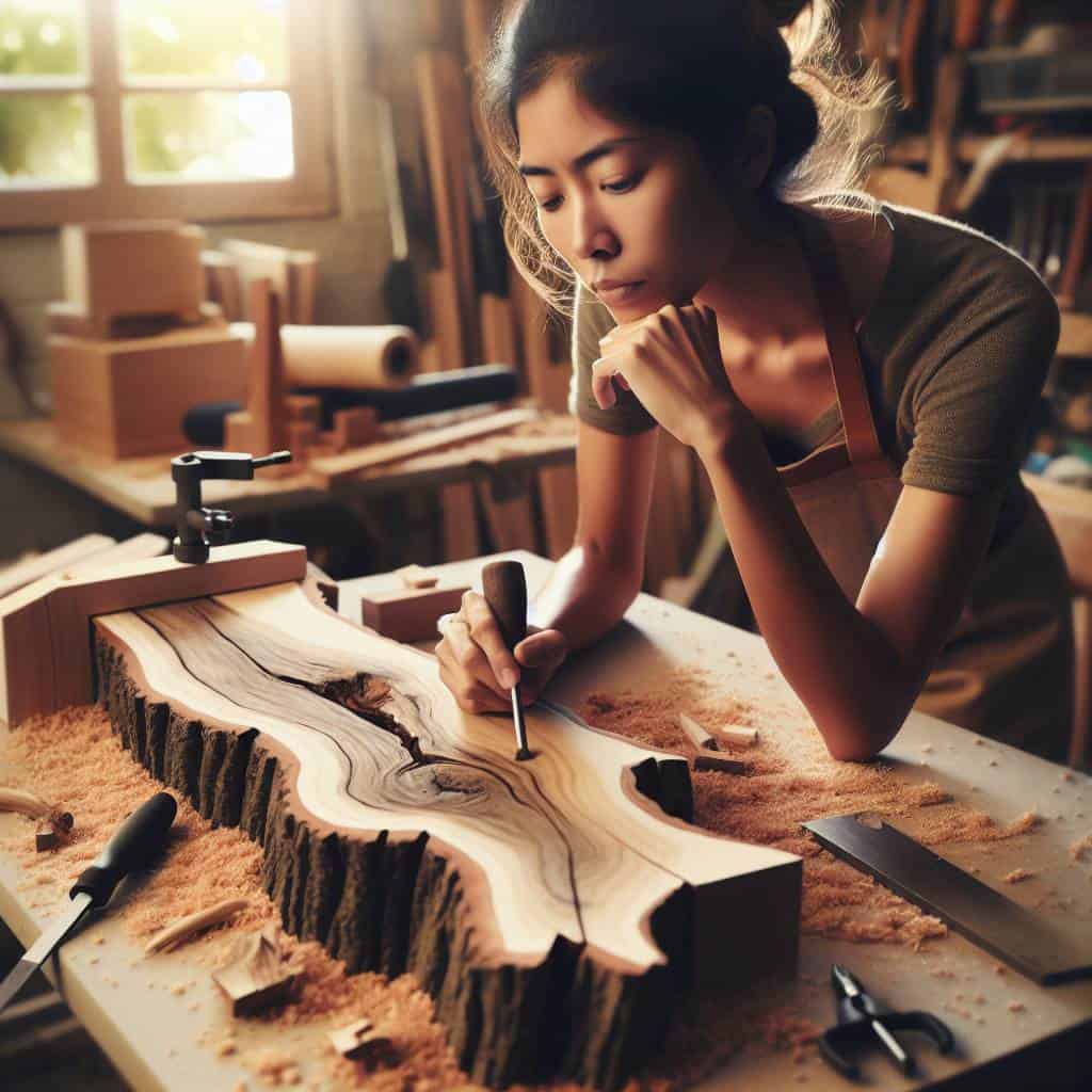 How to make a live edge wood shelf.