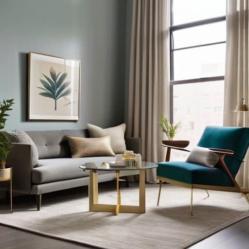 Modern living room in Millennial Gray